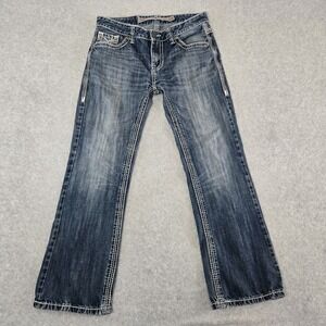 Rock & Roll Cowboy Revolver Jeans Mens 32x30 Slim Bootcut Reflex Stretch 3776